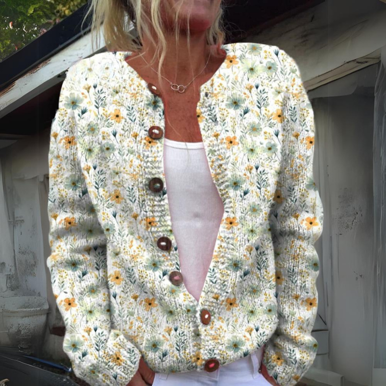 Amelie - Élégant Cardigan Floral